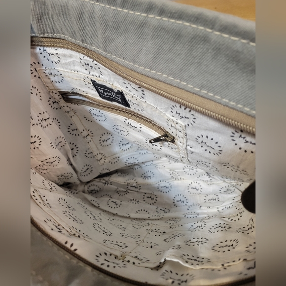 Myra Bag Tic Tac Toe Tote Bag Upcycled Tapestry, Canvas & Cowhide Leather - Picture 4 of 7